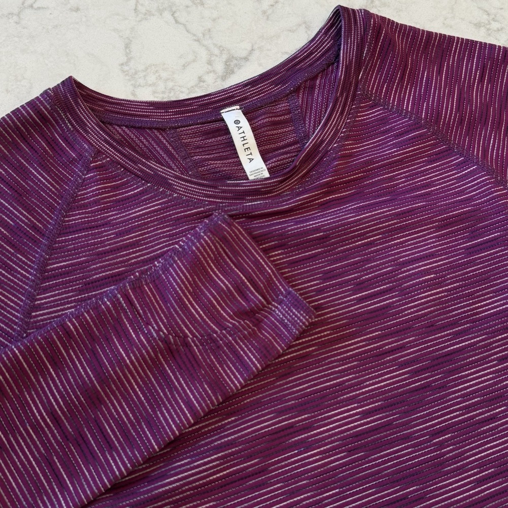 Athleta Momentum Space Dye Long Sleeve Workout Top Womens Size S